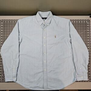 Polo Ralph Lauren Shirt XL Blue Chambray Preppy Academia 90s Casual Classic Fit